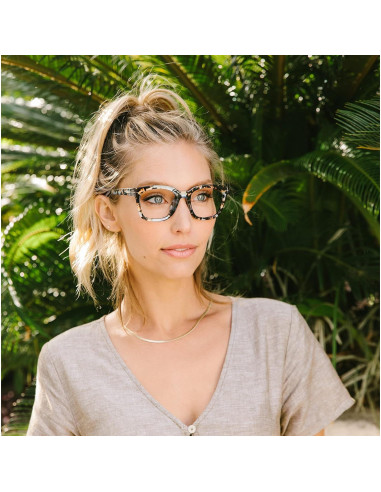 Gafas de Lectura Peepers Cuadradas Luz Azul 3.5x Cuarzo Azul