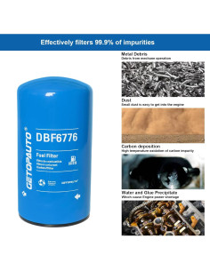 Filtro de combustible GETOPAUTO DBF6776 para Cummins ISX11.9 X15 (Juego de 3) 2