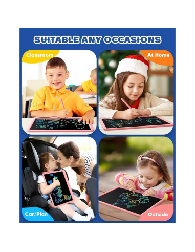 Bravokids Tableta de Escritura LCD 15 cm Rosa para Niños