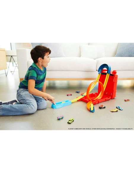 Juego de Pista Hot Wheels Builder Lata de Combustible 14 Piezas + 10 Autos 1:64 Juego de Pista Hot Wheels Builder Lata de Combustible 14 Piezas + 10 Autos 1:64