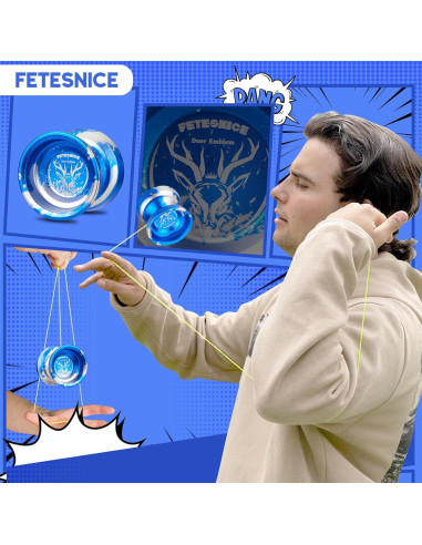 Yoyo Profesional FETESNICE LY001 Metal Azul Plateado
