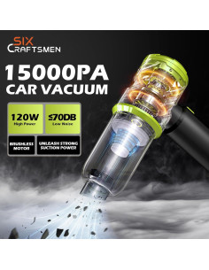 Aspiradora de Mano Inalámbrica SIX CRAFTSMEN SV6 15000PA Verde 2