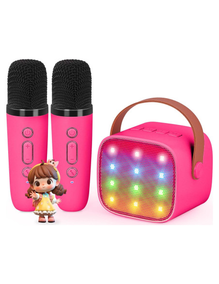 Mini máquina de karaoke VERKB K1 con 2 micrófonos y Bluetooth Mini máquina de karaoke VERKB K1 con 2 micrófonos y Bluetooth