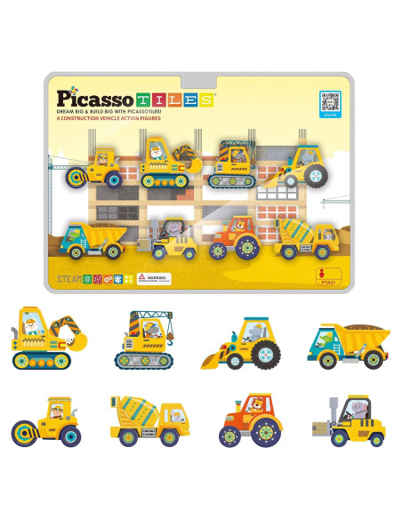 PicassoTiles Bloques Magnéticos 8 Figuras de Construcción PicassoTiles Bloques Magnéticos 8 Figuras de Construcción