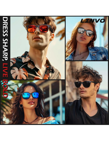 Gafas de sol polarizadas LINVO TR90 ultraligeras UV400