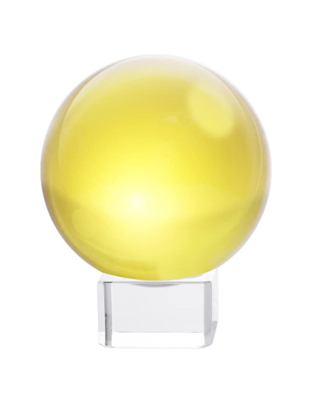 Bola de Cristal K9 60mm LONGWIN con Soporte Amarillo Bola de Cristal K9 60mm LONGWIN con Soporte Amarillo