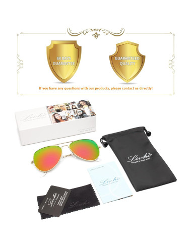 Gafas de Sol Aviador Polarizadas Livho UV400 Oro Verde/Naranja
