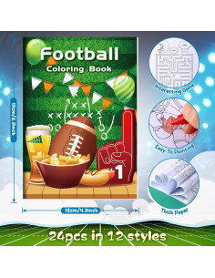 BenLouis 24 Libros de Colorear de Fútbol para Niños 2