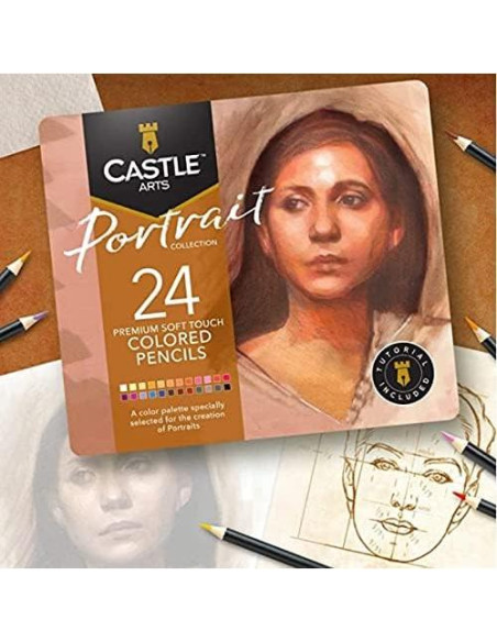 Conjunto de 24 Lápices de Colores Castle Arts Retrato Conjunto de 24 Lápices de Colores Castle Arts Retrato