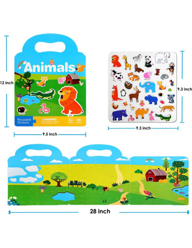Paquete de 3 Libros de Pegatinas Reutilizables EightHalf