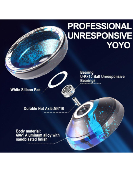 Yoyo No Responsivo JOLESHARE LT-01 Aluminio Azul Negro Yoyo No Responsivo JOLESHARE LT-01 Aluminio Azul Negro