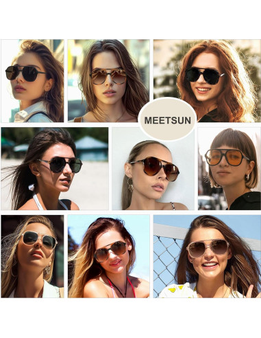 Gafas de Sol MEETSUN Retro Aviador UV400 Unisex