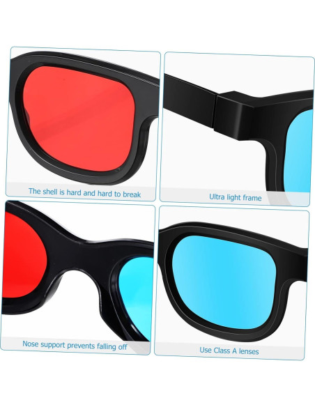 Gafas 3D Gadpiparty 10 Pcs Rojo-Azul Lentes Resina Gafas 3D Gadpiparty 10 Pcs Rojo-Azul Lentes Resina