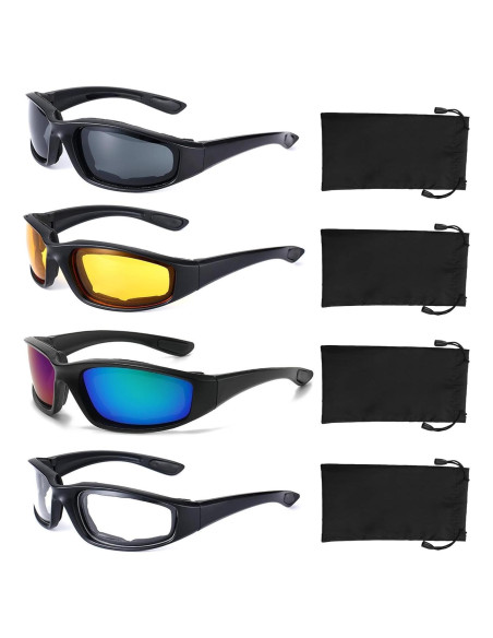 4 Pares de Gafas de Motocicleta YISUGOOC UV a Prueba de Viento 4 Pares de Gafas de Motocicleta YISUGOOC UV a Prueba de Viento