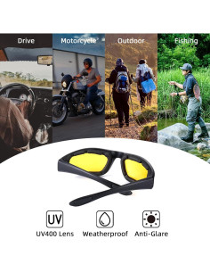 4 Pares de Gafas de Motocicleta YISUGOOC UV a Prueba de Viento 2