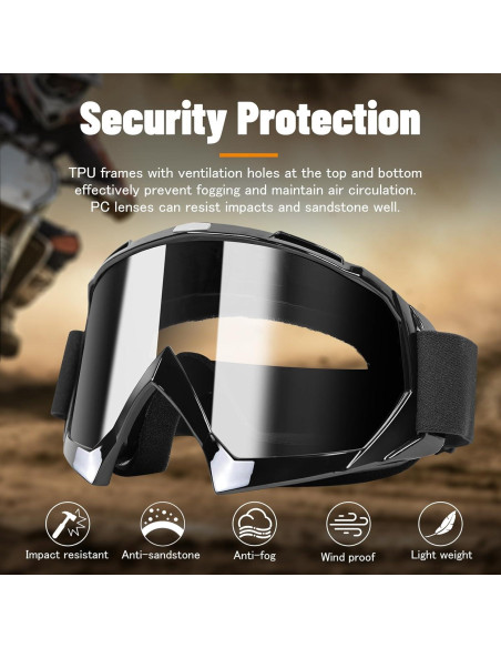 Gafas de motocross YOHOG 2-Pack a prueba de viento Gafas de motocross YOHOG 2-Pack a prueba de viento