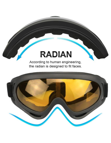 Gafas de Motocicleta LJDJ Paquete de 4 con 4 Bufandas