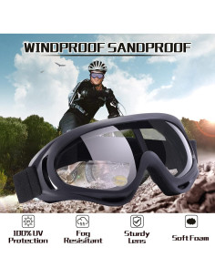 Gafas de Motocicleta LOEO 2 Paquete Antiviento y Polvo 2
