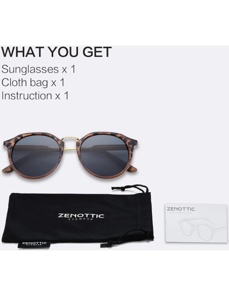 Gafas de Sol Polarizadas ZENOTTIC Retro UV400 Metal Gafas de Sol Polarizadas ZENOTTIC Retro UV400 Metal