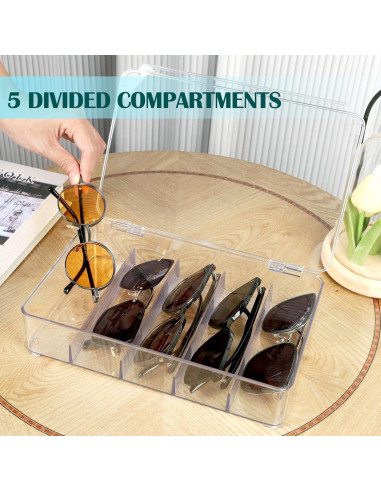 Organizador de Gafas FORUP, Estuche Apilable 5 Secciones