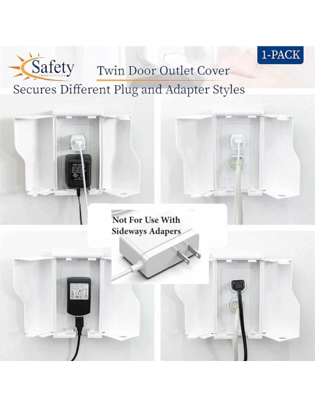 Caja de Seguridad para Enchufes Safety Innovations Doble Puerta Caja de Seguridad para Enchufes Safety Innovations Doble Puerta