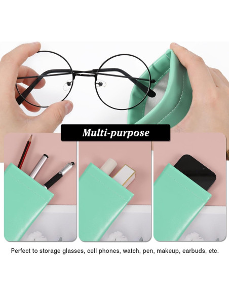 MoKo Funda de Gafas de Sol Cuero Suave Rosa y Verde Menta MoKo Funda de Gafas de Sol Cuero Suave Rosa y Verde Menta