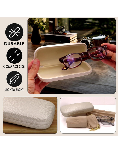 Funda Dura para Gafas MyEyeglassCase Crema Perla Funda Dura para Gafas MyEyeglassCase Crema Perla