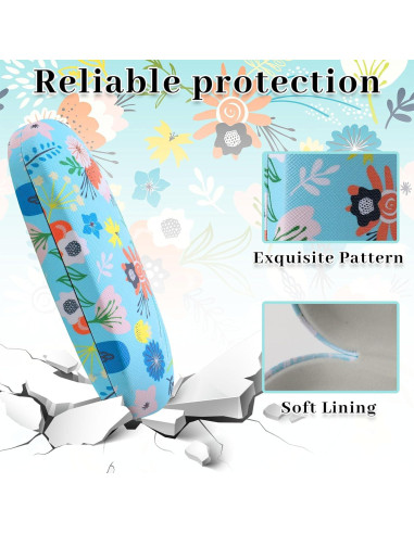 Estuche Duro para Gafas Unisex Floral con Paño de Limpieza