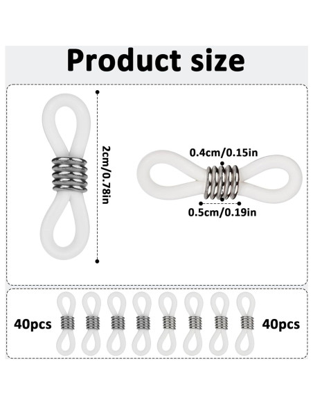 80 Anillos de Goma para Gafas Ajustables - Silicona 80 Anillos de Goma para Gafas Ajustables - Silicona