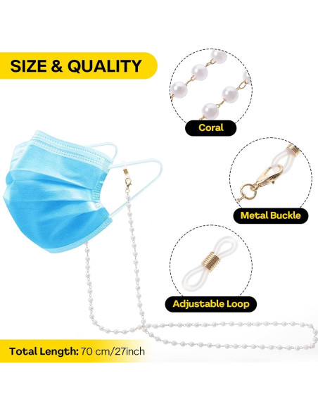 Cadena para Gafas COMNICO de Perlas 70cm para Mujeres Cadena para Gafas COMNICO de Perlas 70cm para Mujeres