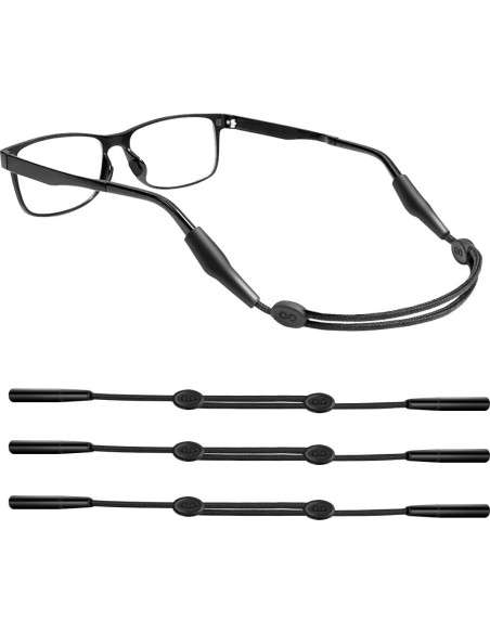 Correa para Gafas Deportivas Ajustable Nailon Negro Correa para Gafas Deportivas Ajustable Nailon Negro