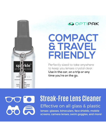Kit de limpieza de lentes OPTIPAK - 2x59ml + 2 paños + destornillador Kit de limpieza de lentes OPTIPAK - 2x59ml + 2 paños + destornillador