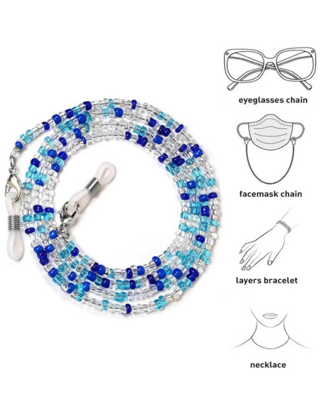 Cadena de Gafas 4 Piezas para Mujeres con Perlas 68.58 cm Cadena de Gafas 4 Piezas para Mujeres con Perlas 68.58 cm