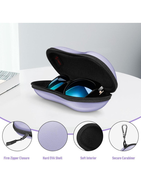 Funda de Gafas Fintie EVA Resistente con Mosquetón y Cierre Funda de Gafas Fintie EVA Resistente con Mosquetón y Cierre