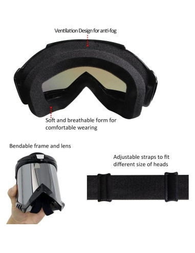 Gafas de Motocross LMAVAG Lente Clara Antivaho 2-Pack