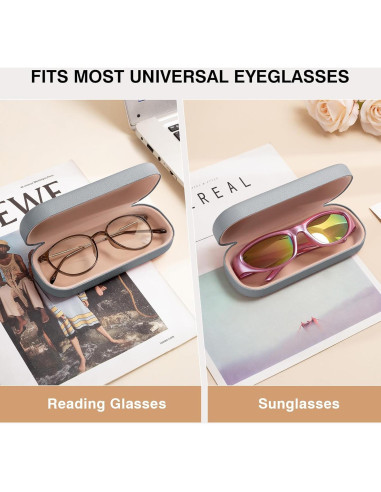 Estuche Duro para Gafas Marvolia Gris con Paño de Limpieza