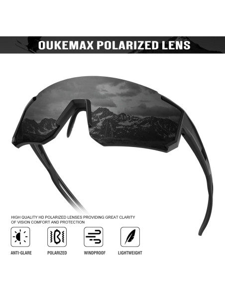 Gafas de sol deportivas OUKEMAX polarizadas UV400 - 3 piezas Gafas de sol deportivas OUKEMAX polarizadas UV400 - 3 piezas