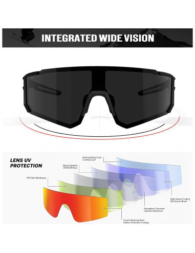 Gafas de sol deportivas OUKEMAX UV400 para correr y ciclismo