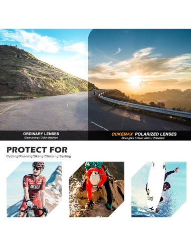 Gafas de sol deportivas OUKEMAX UV400 para correr y ciclismo