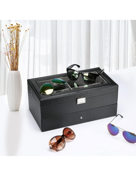 Organizador de Gafas ProCase 12 Compartimentos Rayas Organizador de Gafas ProCase 12 Compartimentos Rayas