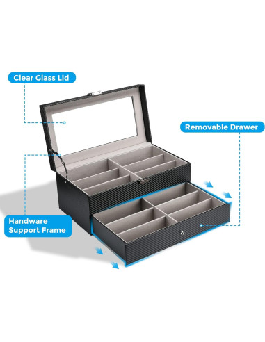 Organizador de Gafas ProCase 12 Compartimentos Rayas