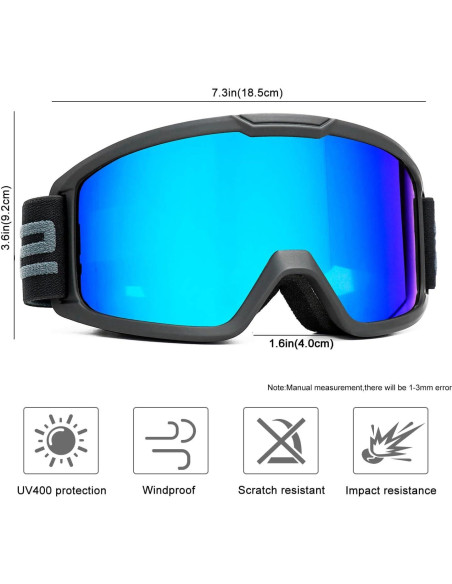 Gafas de esquí SPOSUNE ATV Doble Lente Anti-Vaho Unisex Gafas de esquí SPOSUNE ATV Doble Lente Anti-Vaho Unisex