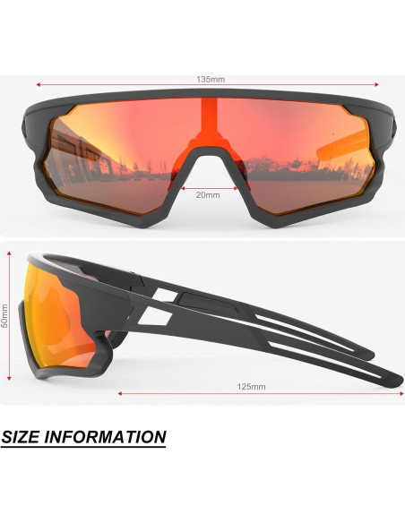 Gafas de Ciclismo Polarizadas YOZISS Cg9012b-r UV400 Gafas de Ciclismo Polarizadas YOZISS Cg9012b-r UV400