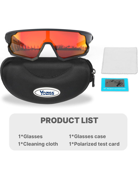 Gafas de Ciclismo Polarizadas YOZISS Cg9012b-r UV400 Gafas de Ciclismo Polarizadas YOZISS Cg9012b-r UV400