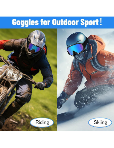 Gafas de motocross YOHOG UV400 Antivaho y a prueba de viento