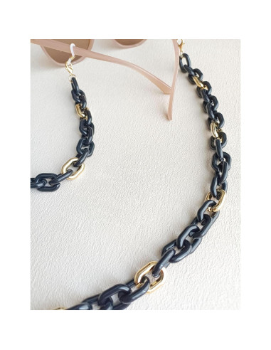 Cadena de Gafas Acrílico Negro para Mujeres Soporte