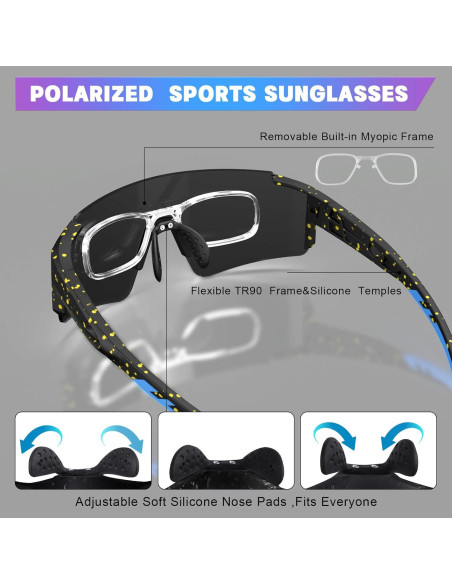Gafas de sol deportivas Polarizadas TR90 UV400 para correr Gafas de sol deportivas Polarizadas TR90 UV400 para correr