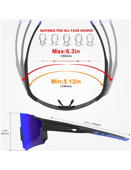 Gafas de sol deportivas polarizadas HD UV400 - Negro y azul Gafas de sol deportivas polarizadas HD UV400 - Negro y azul