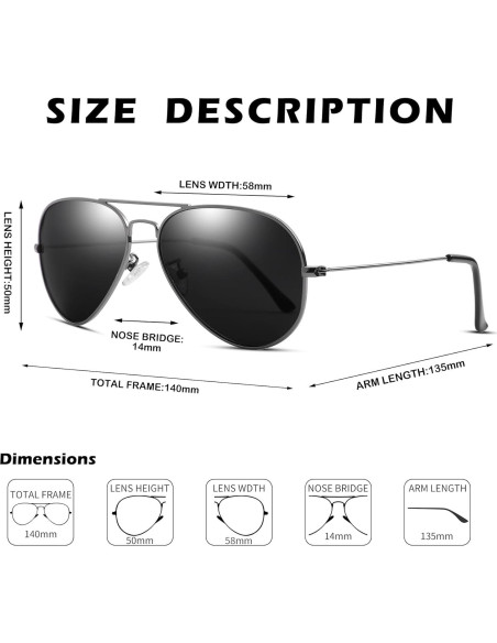 Gafas de sol Aviador Pro Acme UV400 Polarizadas 58mm Gafas de sol Aviador Pro Acme UV400 Polarizadas 58mm
