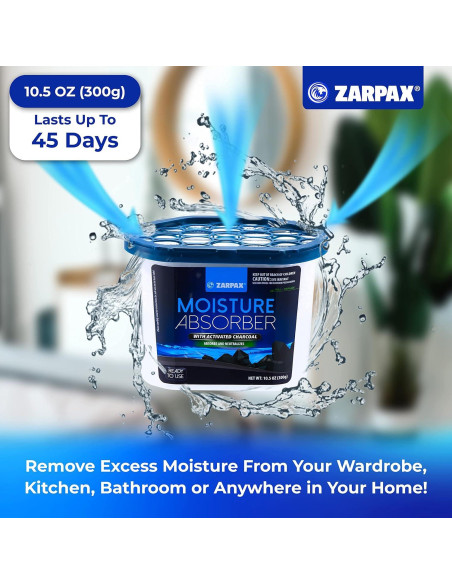 Absorbente de Humedad Zarpax 300g | Carbón Activado | Set de 4 Absorbente de Humedad Zarpax 300g | Carbón Activado | Set de 4
